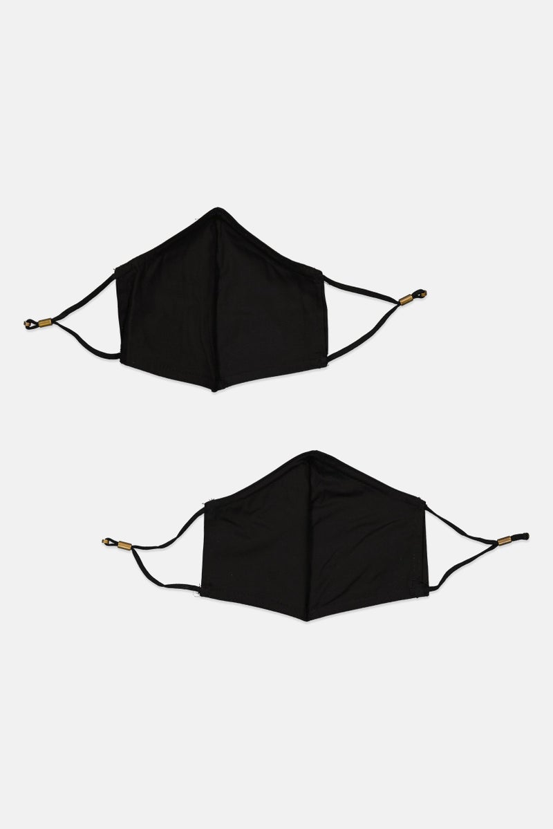 Universal Thread عبوة من 2 قناع وجه قابل لإعادة الاستخدام، أسود - Image 2